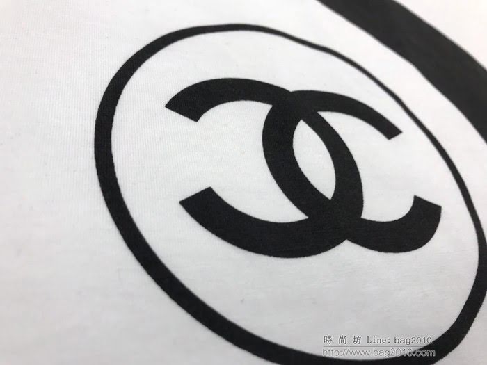 Chanel香奈兒 法國專櫃同步新款 2019限定男女T恤 胸前大5印花 男女同款  xly1278